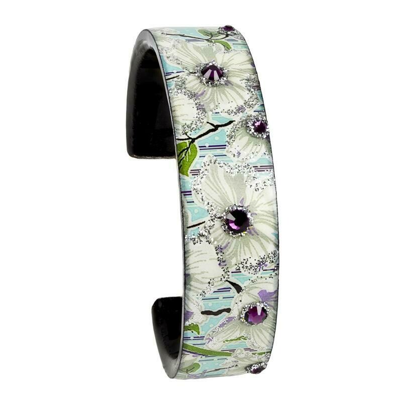 Nano Cuff - Aqua White Flowers