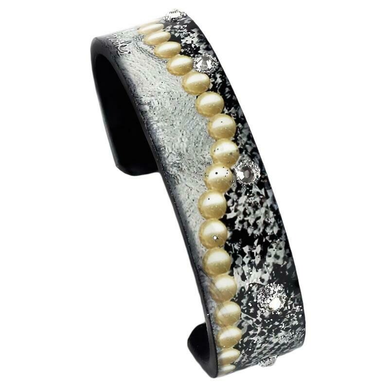 Nano Cuffs - Black and White Pearls