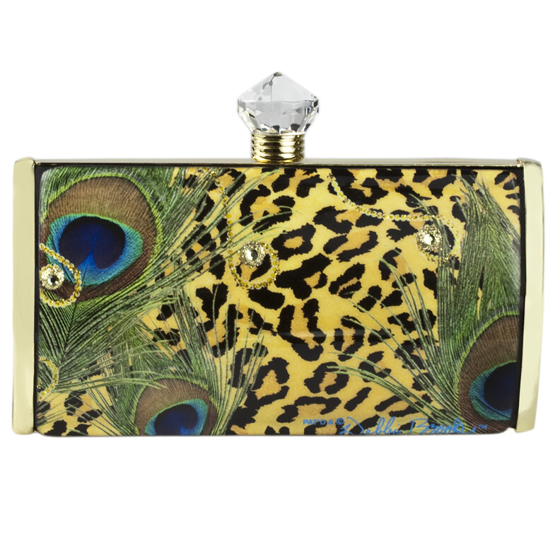 Short Clutch - Leopard Peacock