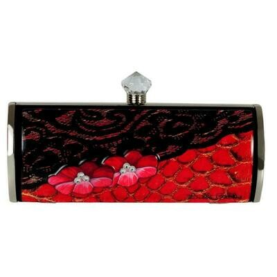 Long Clutch - Red Snake Lace