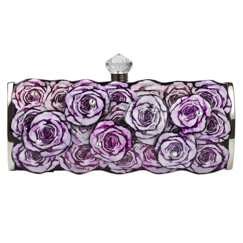 Long Clutch - Lavendar Flowers