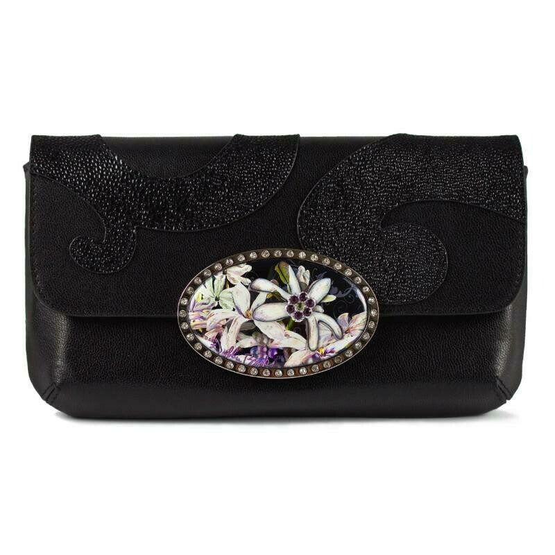 Fashion Clutch - Black - Silver Hardware