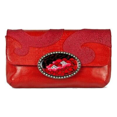 Fashion Clutch - Red - Red Snake Lace Magnafab