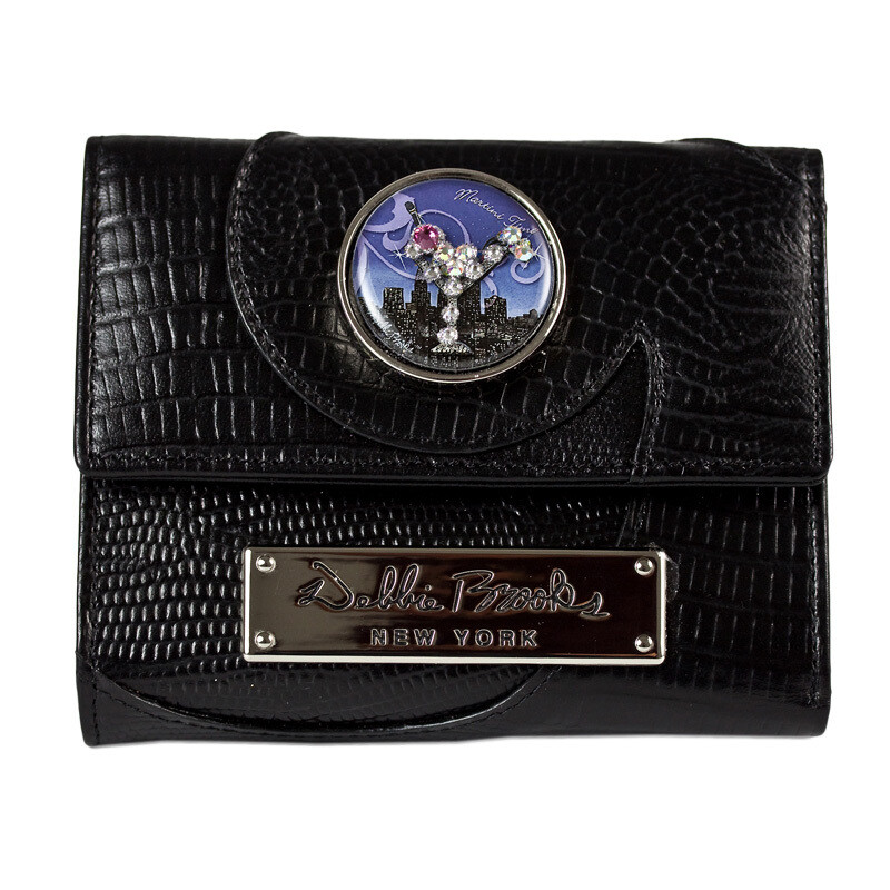 Wallet - Black Leather - Silver Hardware - Martini Time Mini-Magnafab
