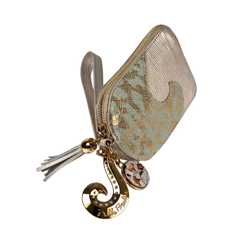 Wristlet - Metallic Gold- Lilly Flwr Mini-Magnafab Charm