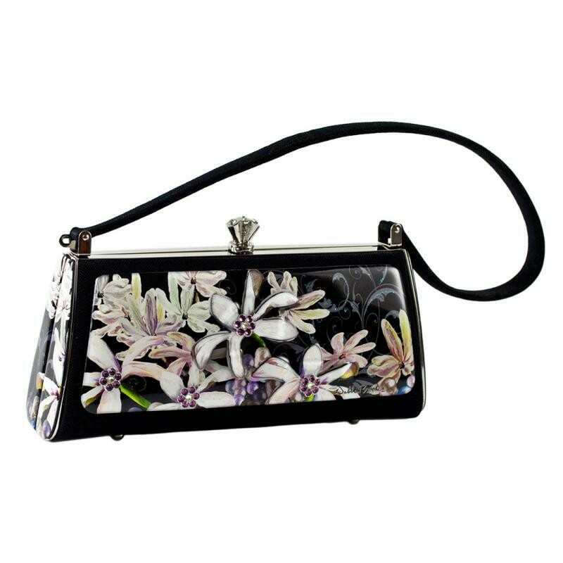Long Petite Black Satin Luxury edition Tahiti Flower