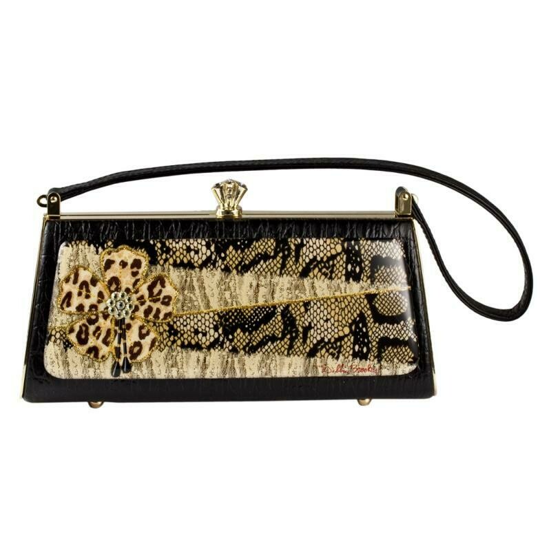 Long Petit - Black Leather - Crystal Safari