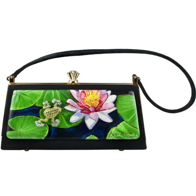 Long Petite Black Satin Frog
