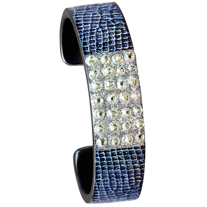 Nano Cuff- Blue Leather Bling