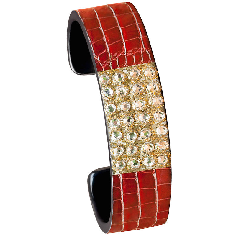 Nano Cuff- Red Leather Bling