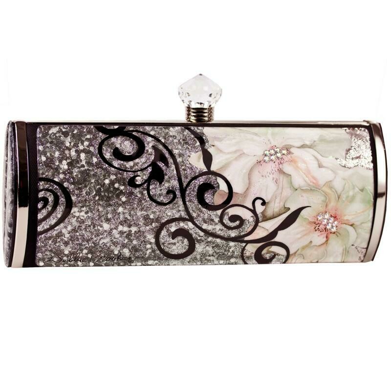 Long Clutch - Art Nouveau - Silver Flower Vine