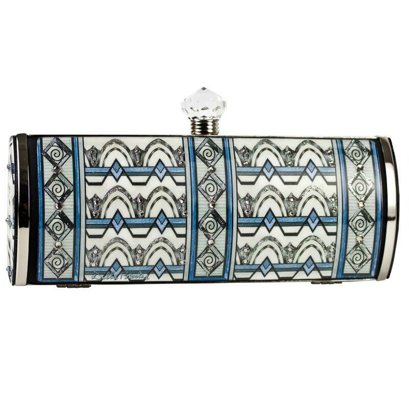 Long Clutch - Art Nouveau - Blue Deco