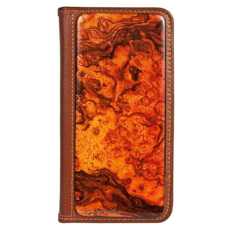 Deluxe Leather iphone Jacket - Carpathian Burl