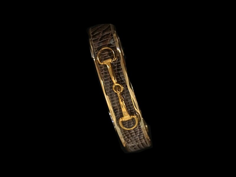 Silver Snake Brown Leather Bit