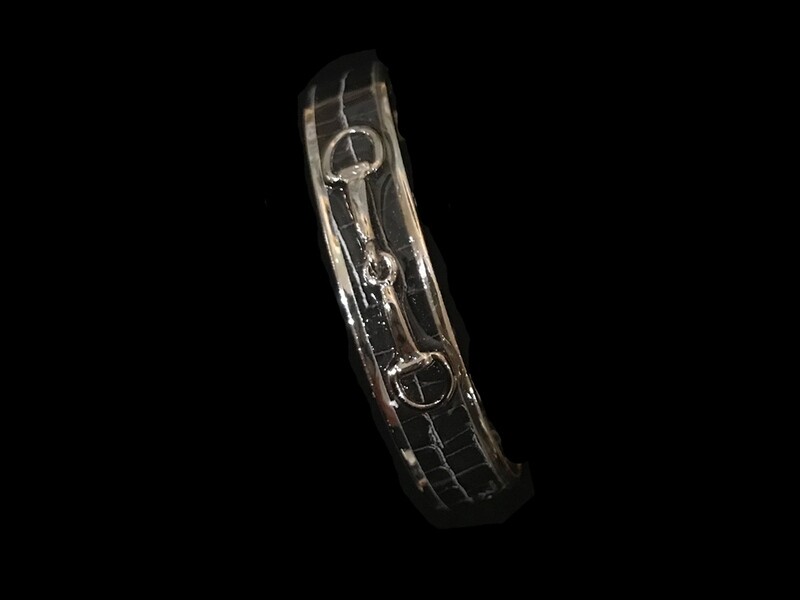 Silver Snake Navy Croc bit