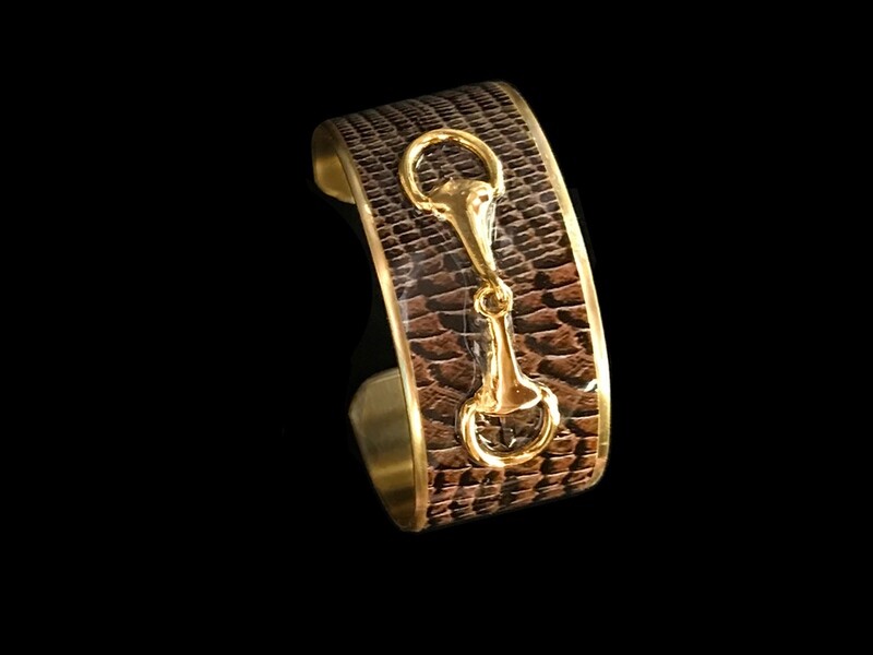 Gold Wide Br Leather Bit
