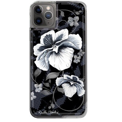 Clear Cover - Black and White Flower
