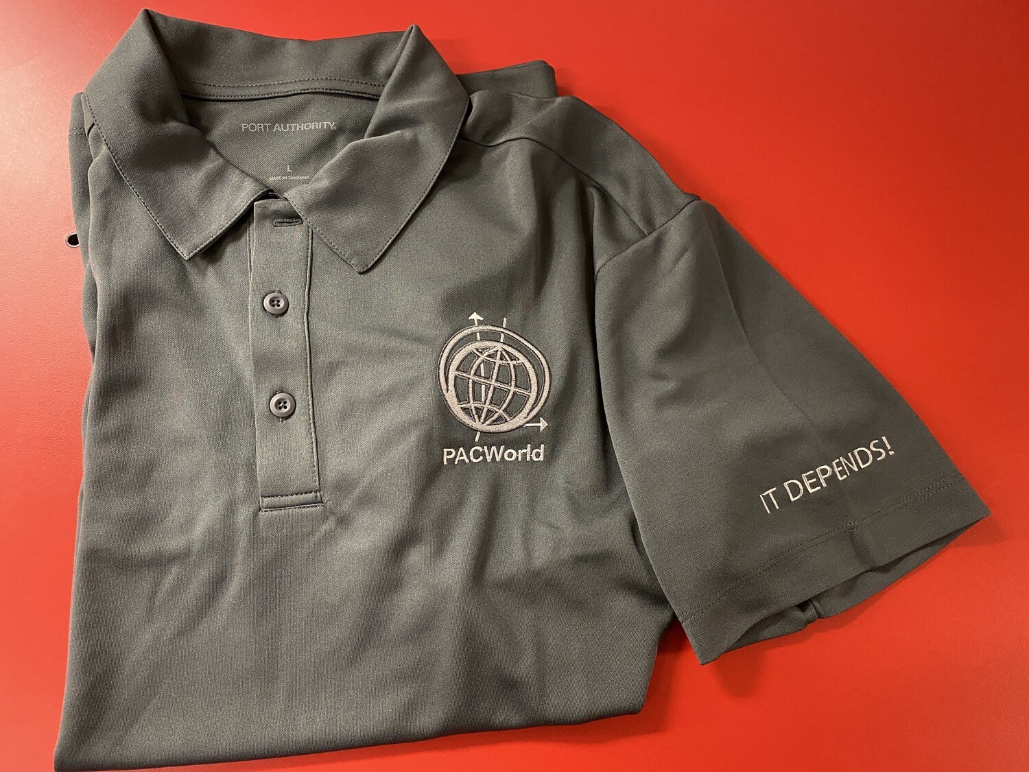 "It Depends" polo-shirt - Steel Gray