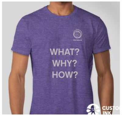 "What? Why? How?" t-shirt - Grape Smash Heather (Purple)