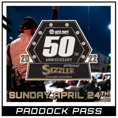 Paddock Pass - 50th NAPA Spring Sizzler - Sunday, April 24th