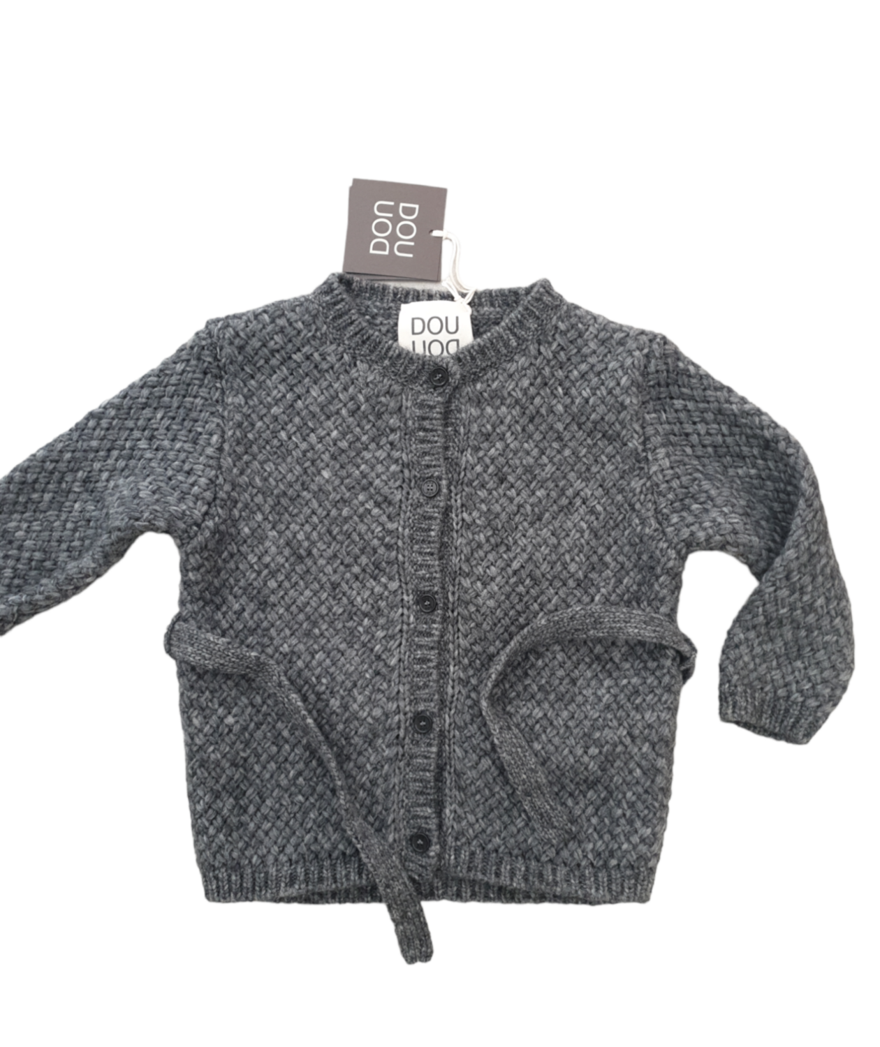 Cardigan grigio con cinta DouDou