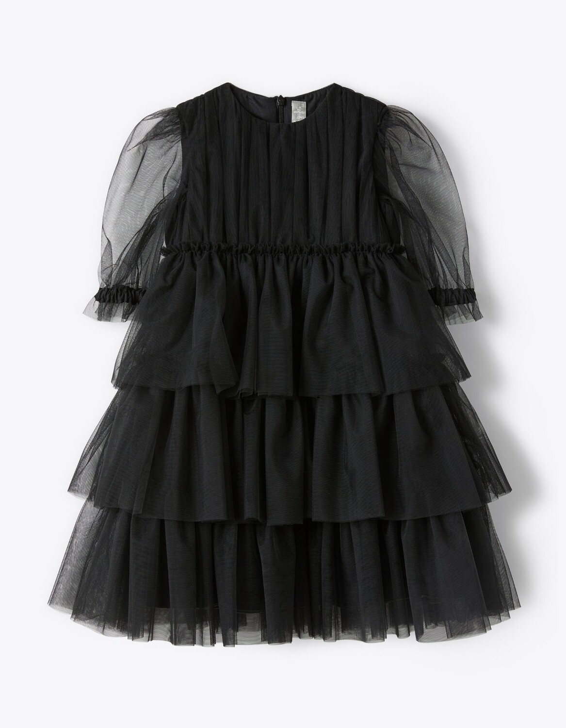 Abito a balze in tulle nero IlGufo