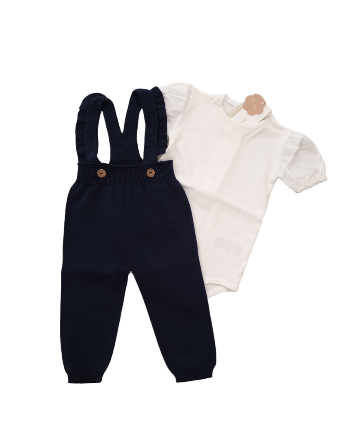 Completo salopette, body e cappello Wedoble