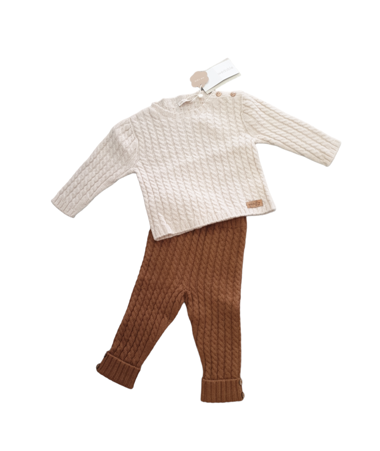 Completo 2pz cashmere treccia Wedoble