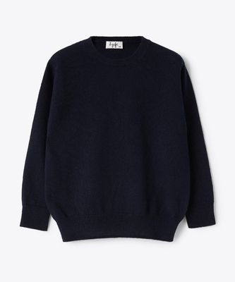 Pullover girocollo lana blu IlGufo