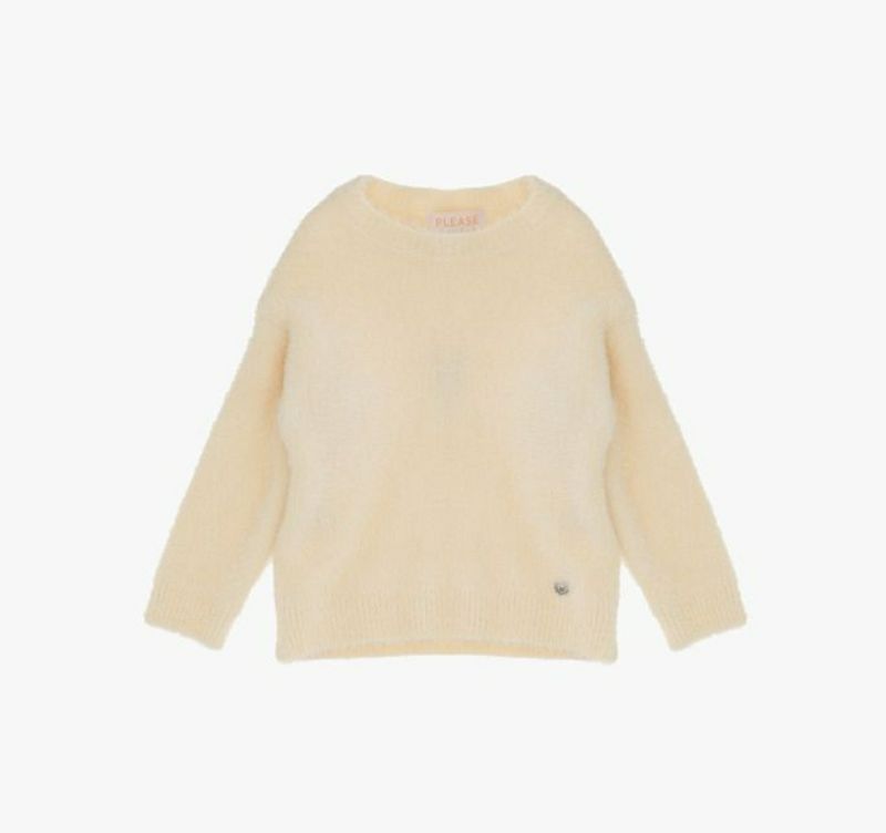 Pullover morbido bianco latte Please