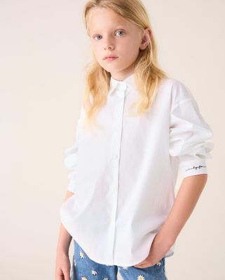 Camicia in popeline bianca IlGufo Camicia in popeline bianca IlGufo