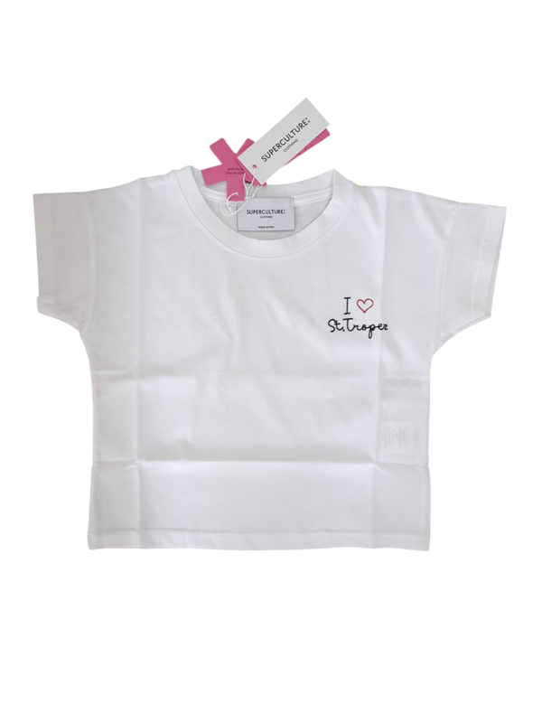 T-shirt bianca cropped SUPERCULTURE