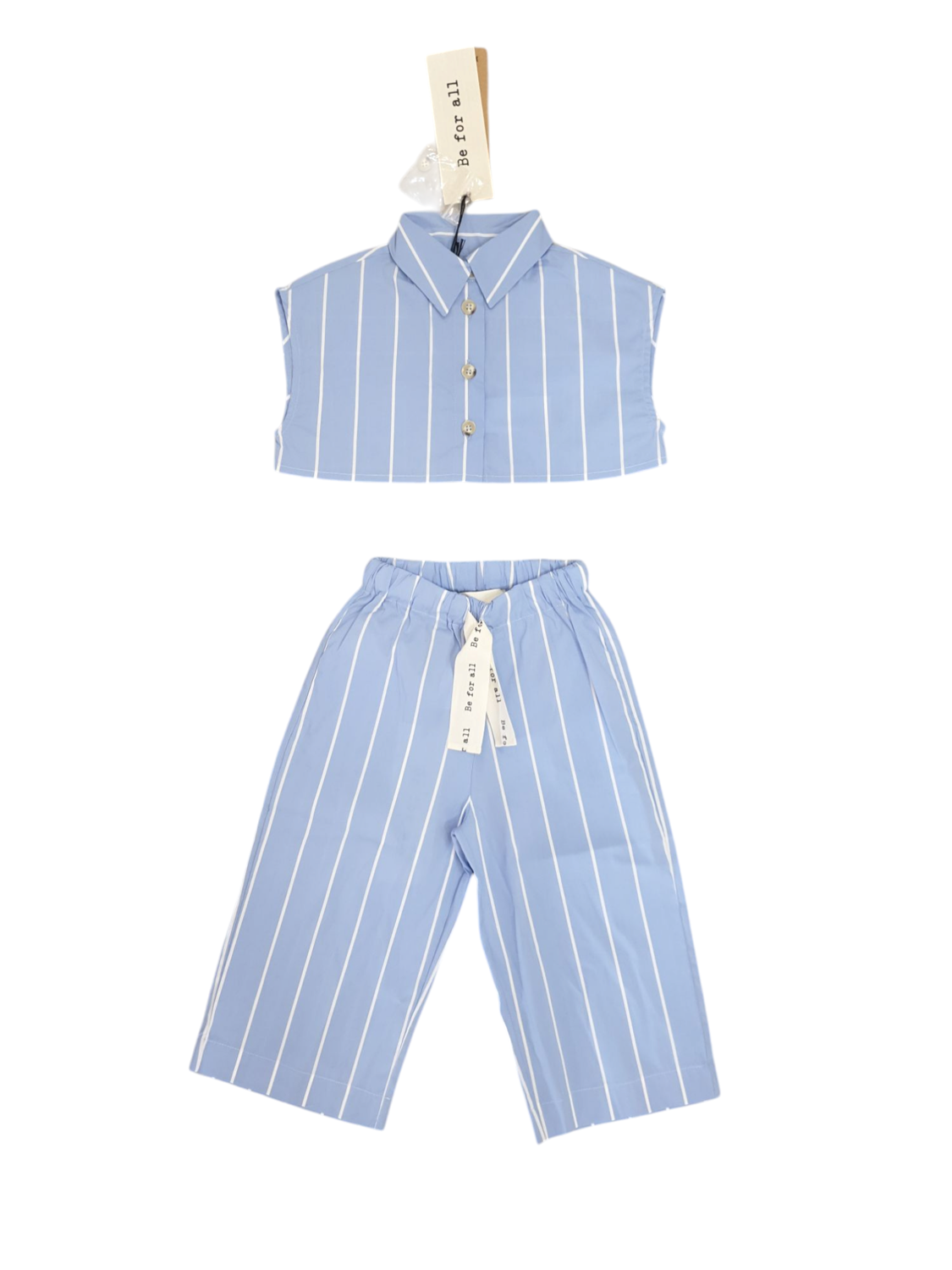 Completo gessato azzurro