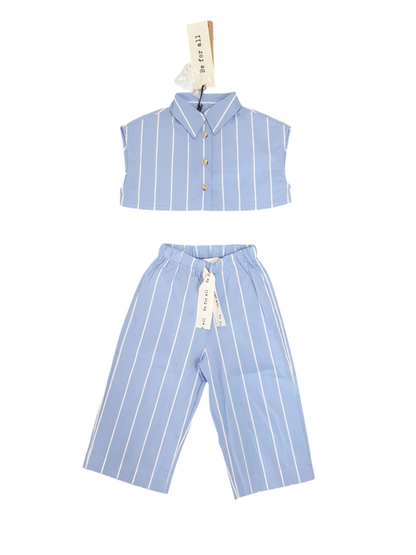 Completo gessato azzurro