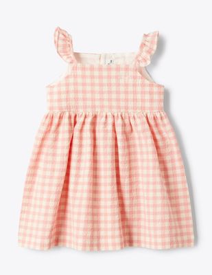 Abito in seersucker con volant IlGufo Abito in seersucker con volant IlGufo