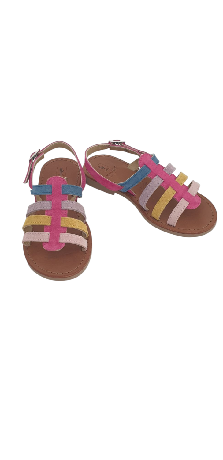Sandalo multicolor fucsia