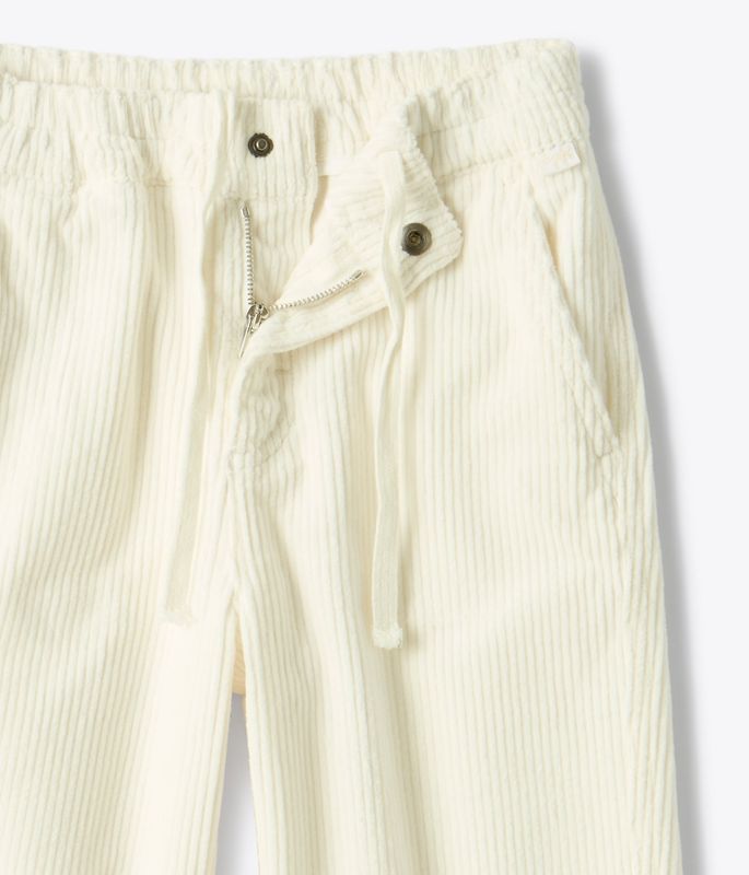 Pantalone carrot velluto bianco IlGufo