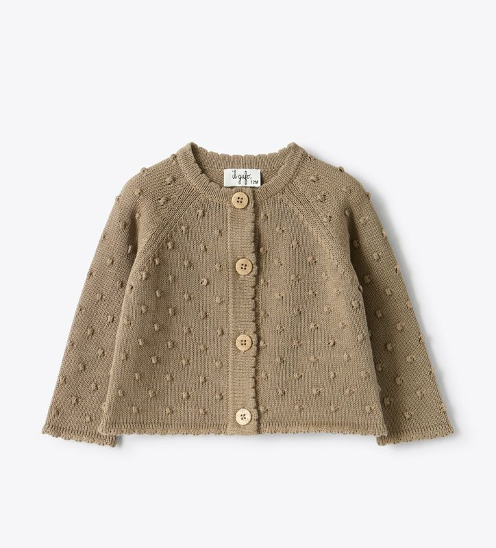 Cardigan caffè in cotone IlGufo