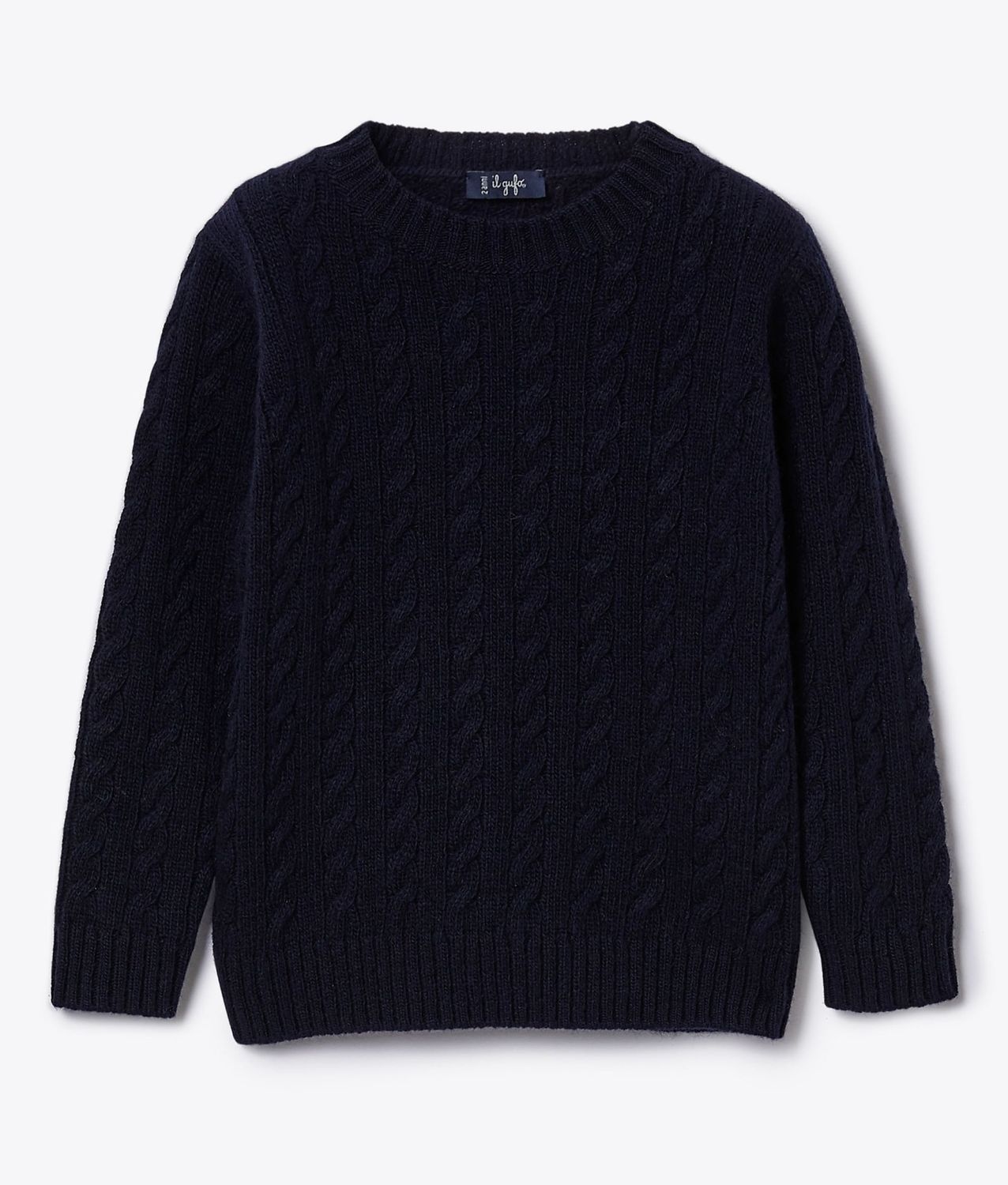 Pullover trecce blu in lana IlGufo