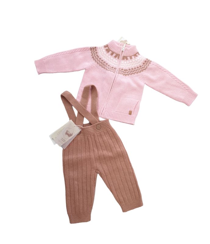 Completo 2pz cardigan zip e salopette Wedoble