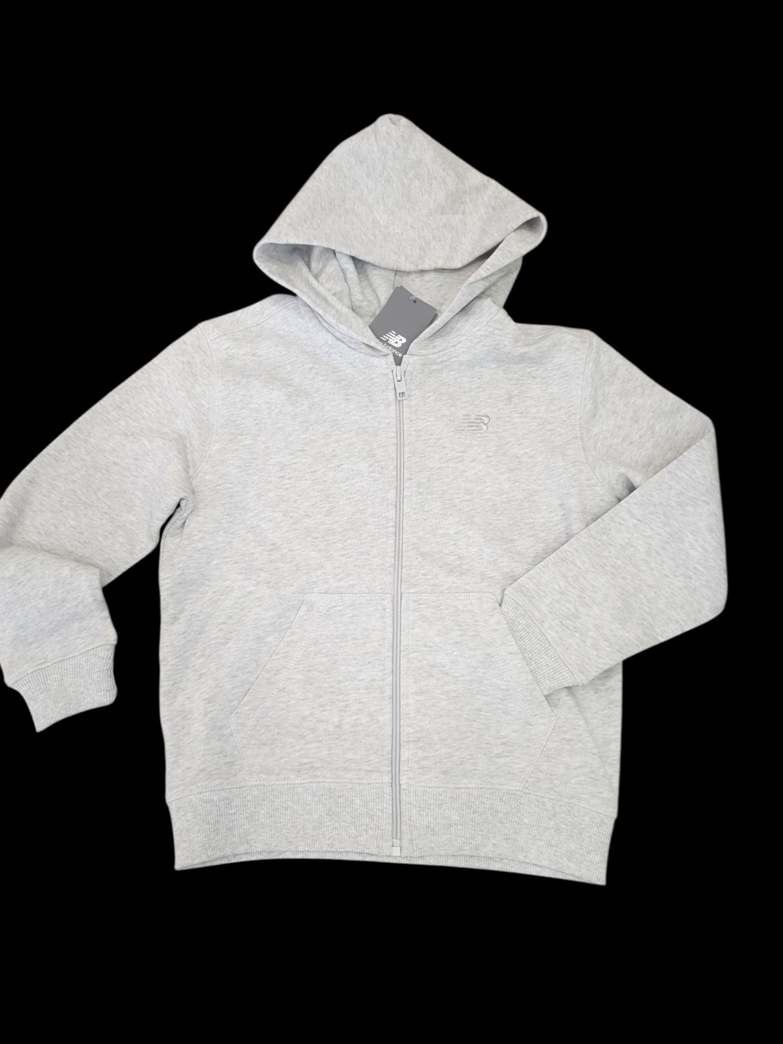 Felpa grigia full zip con cappuccio NEWBALANCE