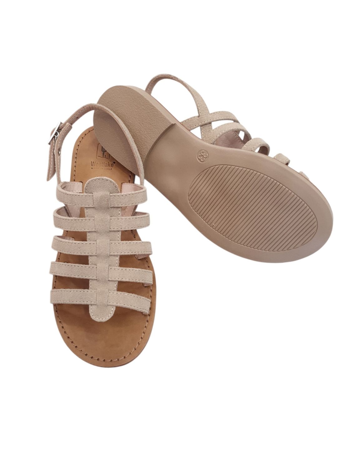 Sandalo multi fascia crosta taupe