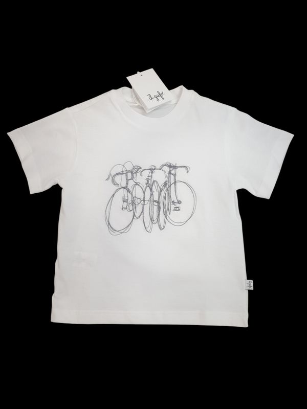 T-shirt bianca ricamata IlGufo