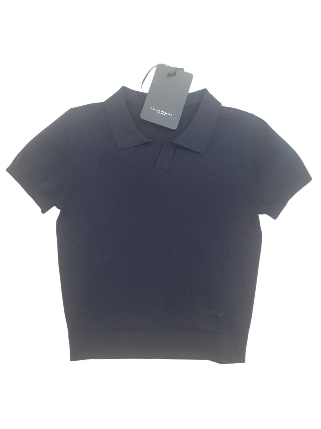 Polo blu in filo PaoloPecora