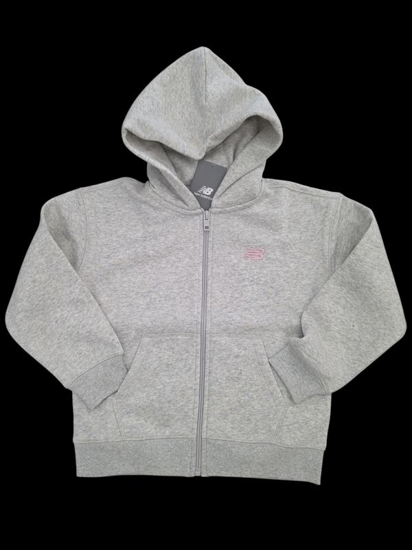 Felpa cappuccio full zip grigio NEWBALANCE