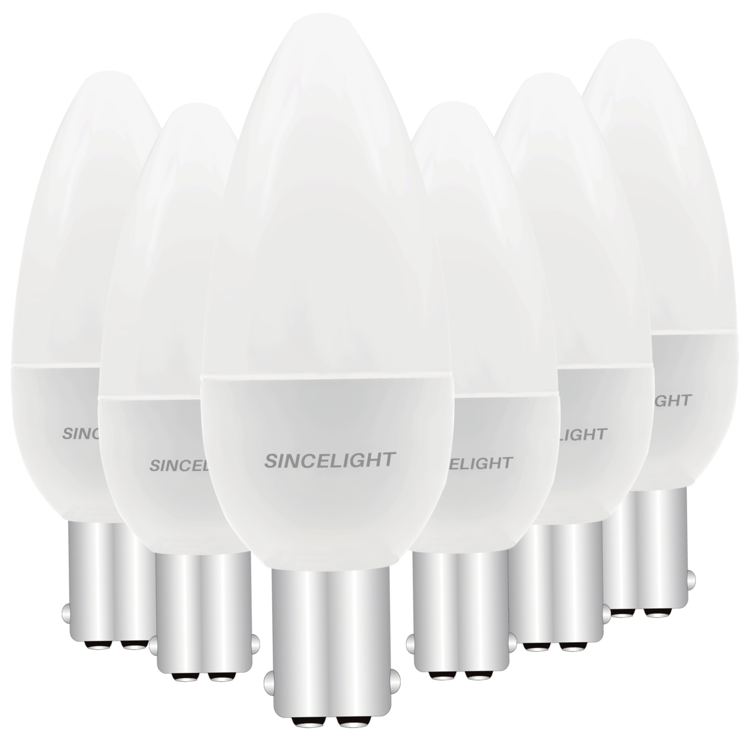 B15 LED Candle Light Bulb 5 Watt BA15D Base ( 6 Pack )