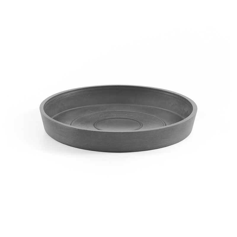 Ecopots Saucer Round Grey - inside bottom Ø 12 cm / outside Ø 15 x H 2,5 cm