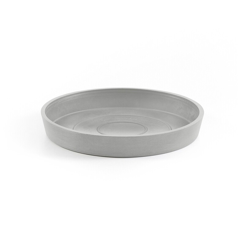 Ecopots Saucer Round White Grey - inside bottom Ø 15 cm / outside Ø 18 x H 2,5 cm