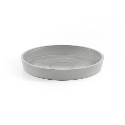 Ecopots Saucer Round White Grey - inside bottom Ø 15 cm / outside Ø 18 x H 2,5 cm