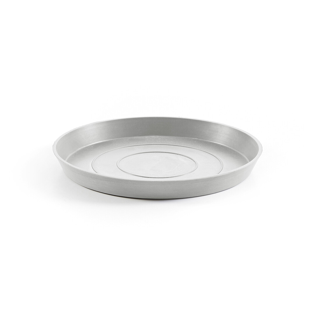 Ecopots Saucer Round White Grey - inside bottom Ø 25 cm / outside Ø 28,7 x H 3 cm